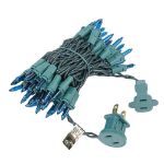 Teal 50 Light 11' Long Green Wire Christmas Mini Lights