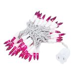 Purple 50 Light 11' Long White Wire Christmas Mini Lights