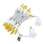 Yellow 50 Light 11' Long White Wire Christmas Mini Lights