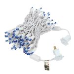Commercial Grade Wide Angle 100 LED Blue 34' Long White Wire