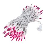 Purple Christmas Mini Lights 100 Light 50 Feet Long on White Wire