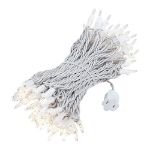 Clear Christmas Mini Lights 100 Light 50 Feet Long on White Wire