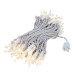 Frosted Christmas Mini Lights 100 Light 50 Feet Long on White Wire