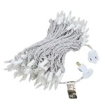 Frosted Christmas Mini Lights 100 Light 50 Feet Long on White Wire