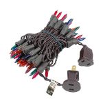 Multi Colored Christmas Mini Lights 50 Light on Brown Wire 11 Feet Long