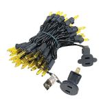 Yellow Christmas Mini Lights 50 Light on Black Wire 11 Feet Long