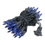 Black Wire Blue Christmas Mini Lights 50 Light 11 Feet Long