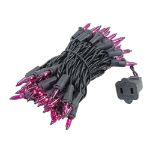 Black Wire Purple Christmas Mini Lights 50 Light 11 Feet Long