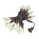 Warm White 70 LED C6 Strawberry Mini Lights Commercial Grade Brown Wire on Brown Wire