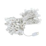 C9 100' String on White Wire, 100 Sockets