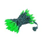 Green 70 LED C6 Strawberry Mini Lights Commercial Grade on Green Wire
