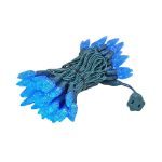 Blue 70 LED C6 Strawberry Mini Lights Commercial Grade on Green Wire