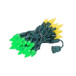 Green and Yellow 70 LED C6 Strawberry Mini Lights Commercial Grade Green Wire