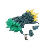 Green and Yellow 70 LED C6 Strawberry Mini Lights Commercial Grade Green Wire