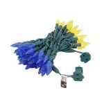 Yellow and Blue 70 LED C6 Strawberry Mini Lights Commercial Grade Green Wire