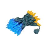 Orange and Blue 70 LED C6 Strawberry Mini Lights Commercial Grade Green Wire