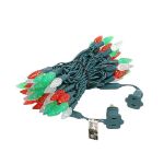Red Green & White 70 LED C6 Strawberry Mini Lights Commercial Grade Green Wire