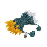 Orange and White 70 LED C6 Strawberry Mini Lights Commercial Grade Green Wire