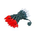 Red and White 70 LED C6 Strawberry Mini Lights Commercial Grade Green Wire