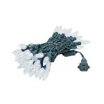 Pure White 70 LED C6 Strawberry Mini Lights Commercial Grade on Green Wire