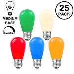 25 Pack of Ceramic Assorted S14 11 Watt Bulbs Meduim Base e26