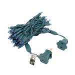 50 LED Blue LED Christmas Lights 11' Long on Green Wire