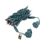 50 LED Pink LED Christmas Lights 11' Long on Green Wire