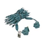 50 LED Pure White LED Christmas Lights 11' Long on Green Wire