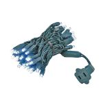 50 LED Pure White LED Christmas Lights 11' Long on Green Wire