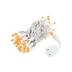 50 LED Amber LED Christmas Lights 11' Long on White Wire 