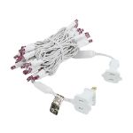 50 LED Purple LED Christmas Lights 11' Long on White Wire