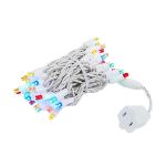 50 LED Multi LED Christmas Lights 11' Long on White Wire
