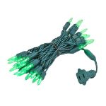 35 Light Traditional T5 Green LED Mini Lights Green Wire