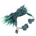 35 Light Traditional T5 Green LED Mini Lights Green Wire