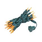 35 Light Traditional T5 Amber Orange LED Mini Lights Green Wire