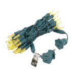 35 Light Traditional T5 Yellow LED Mini Lights Green Wire