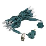 35 Light Traditional T5 Pure White LED Mini Lights Green Wire