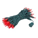 70 Light Traditional T5 Red LED Mini Lights Green Wire
