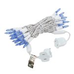 35 Light Traditional T5 Blue LED Mini Lights White Wire