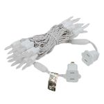 35 Light Traditional T5 Warm White LED Mini Lights White Wire
