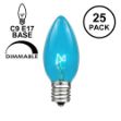 Teal Transparent C9 7 Watt Replacement Bulbs 25 Pack