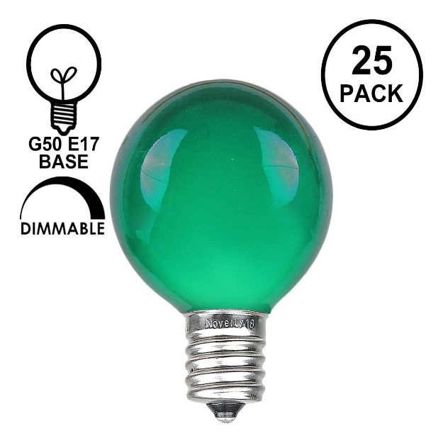 Green Satin G50 7 Watt Replacement Bulbs 25 Pack