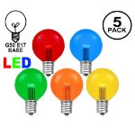Multi Colored LED G50 Globe Bulbs - 5pk