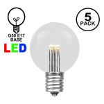 Warm White LED G50 Globe Bulbs - 5pk