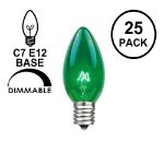 Green Transparent C7 5 Watt Bulbs