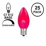 Pink Transparent C7 5 Watt Bulbs