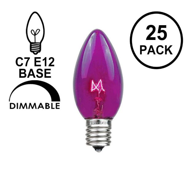 Purple Transparent C7 5 Watt Bulbs