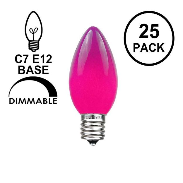 Purple Ceramic Opaque C7 5 Watt Replacement Bulbs 25 Pack