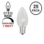 Clear Transparent C7 7 Watt Bulbs