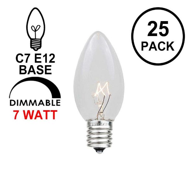 Clear Transparent C7 7 Watt Bulbs